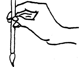 Holding a brush