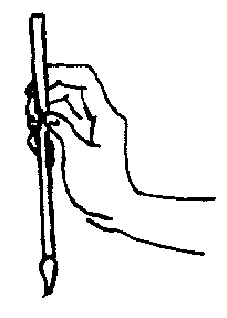 Holding a brush