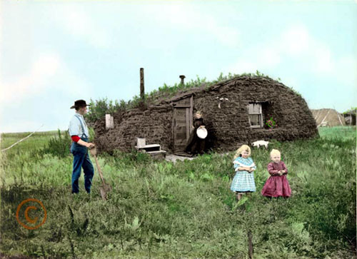 John Bakken sod house, Milton, North Dakota