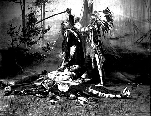 The Death of Custer" at the Battle of the Little as re-enacted in Buffalo Bill's West