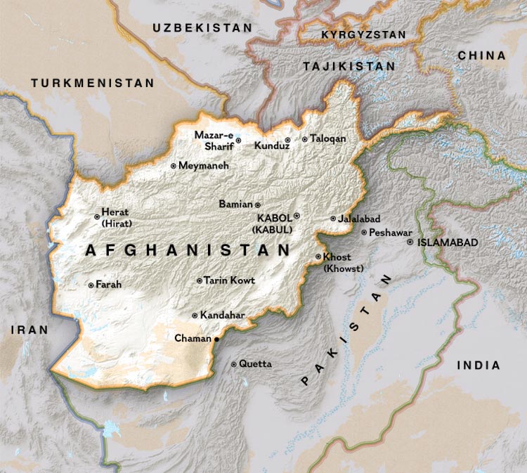kabul afghanistan map. A political map of