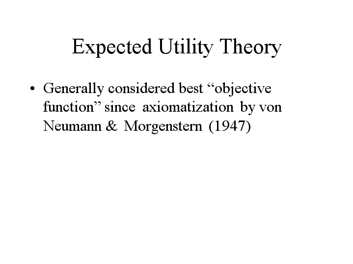 Expected Utility Theory