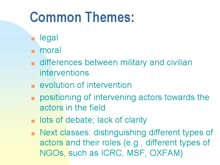 Common Themes