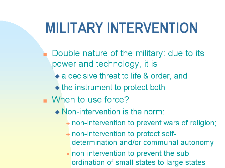 MILITARY INTERVENTION