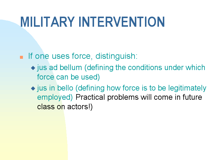 MILITARY INTERVENTION
