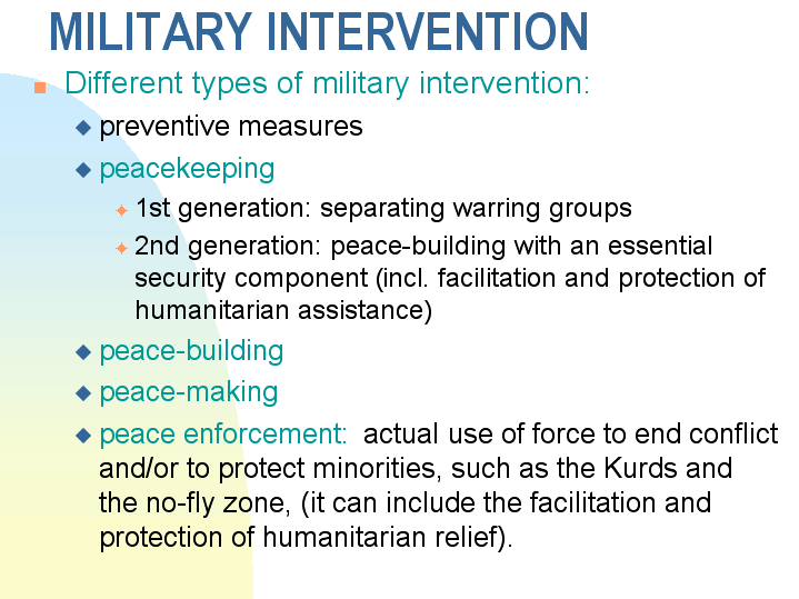 MILITARY INTERVENTION