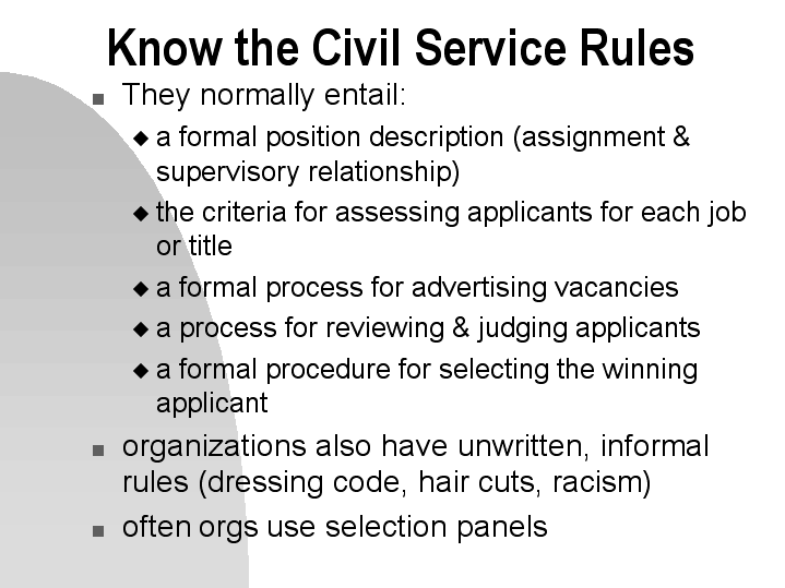 Know the Civil Service Rules