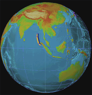 Animation of the tsunami ignited by the Sumatra-Andaman earthquake (credit: National Oceanic and Atmosphere Administration, NOAA)