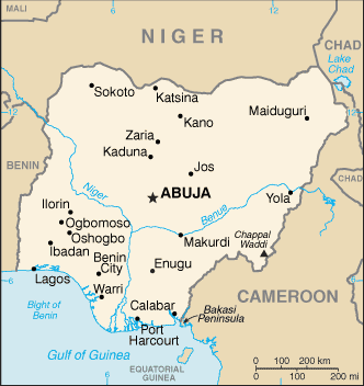 Map of Nigeria (Courtesy of CIA's The World Factbook)