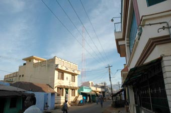 A wireless tower atop of a vision center