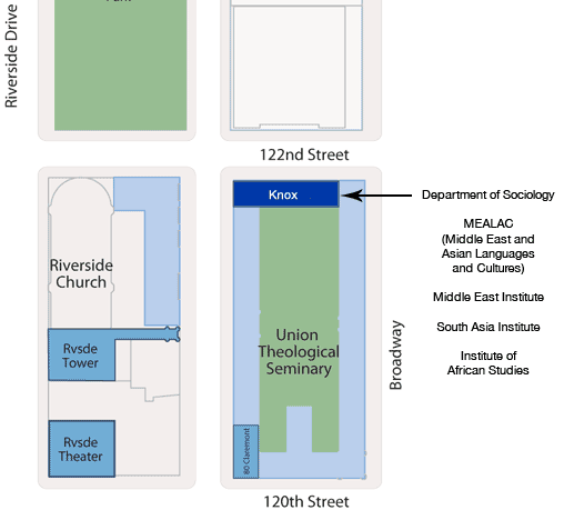 Map of the location of Knox Hall