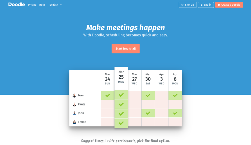 image from Doodle Poll: How to Create Polls, Schedule Meetings, and More