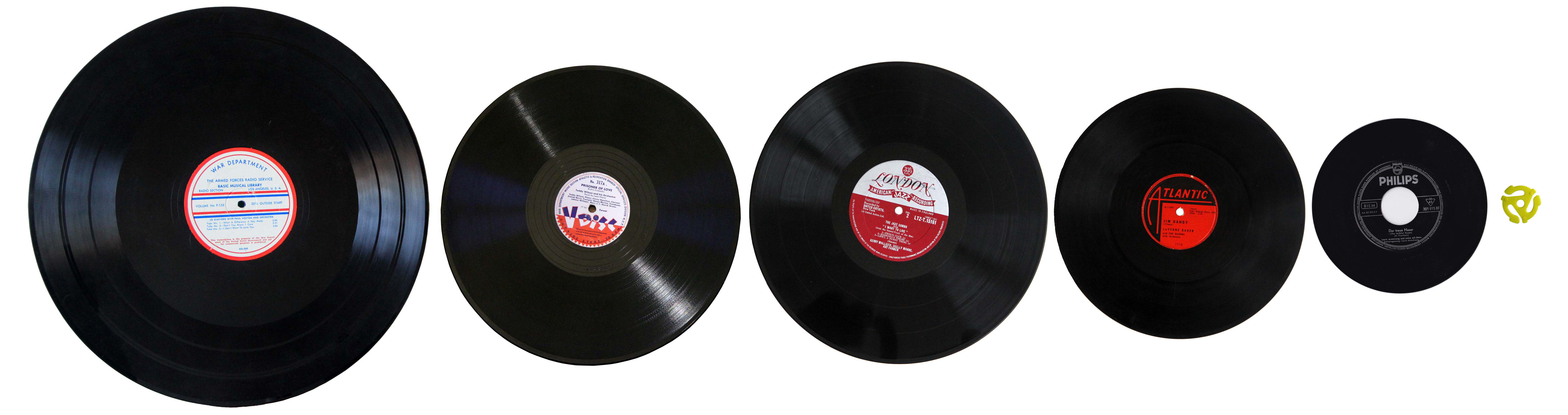 Different size phonograph records