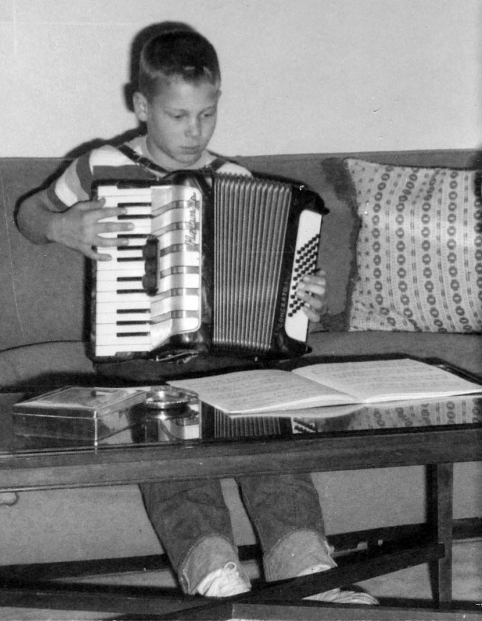 Dennis and accordion 1960