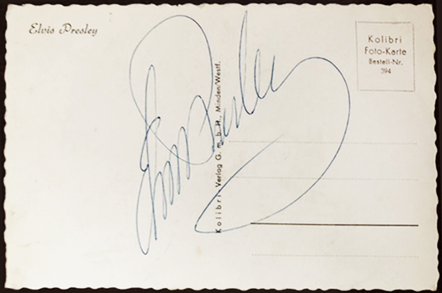 Autographed Elvis German postcard