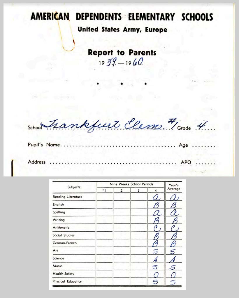 Frankfurt Elementary School report card