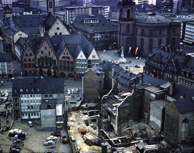 Rubble in Frankfurt main square