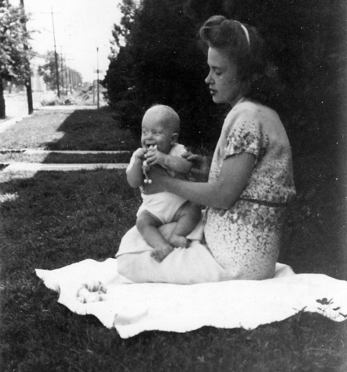 Mom and me on 19th Street 1945