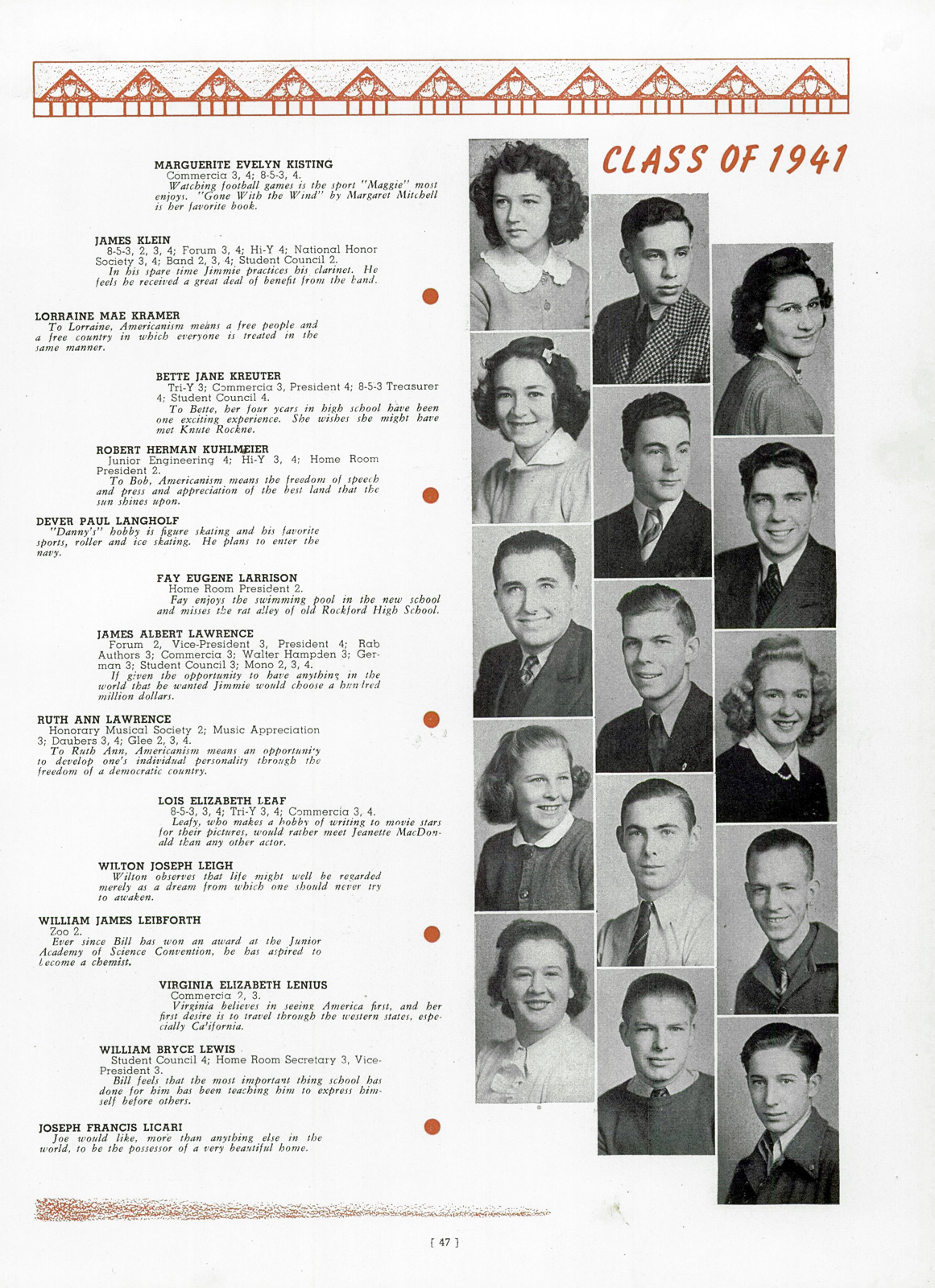 Ruth 1941 yearbook