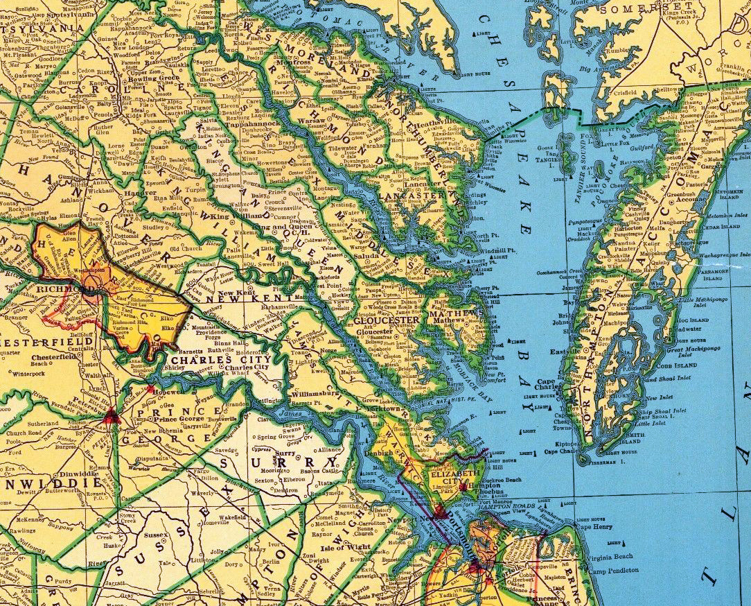 1940s Virginia Map