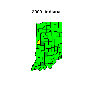 indiana map 2000