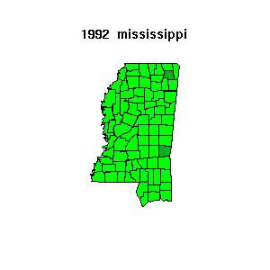mississippi map 1992