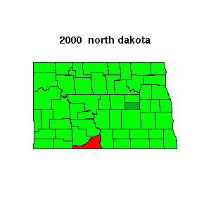 northdakota map 2000