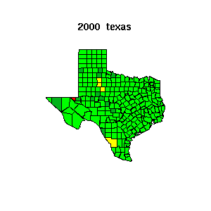 texas map 2000