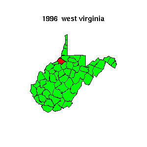 westvirginia map 1996