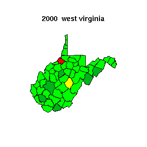 westvirginia map 2000
