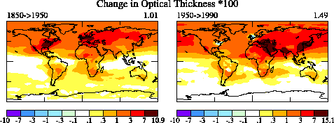 Maps of change of optical thickness