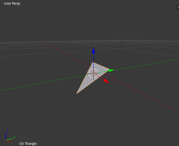 A small triangle in 3d space