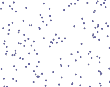 Screenshot of particles at random positions on the screen