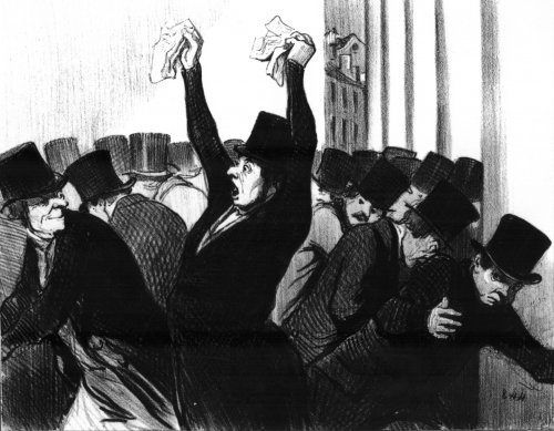 Honoré Daumier, A Panic at the Stock Exchange, 1845