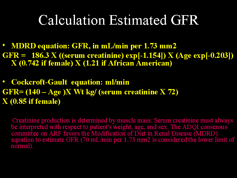 Calculation Estimated GFR