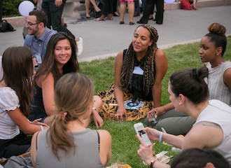 Columbia University students during an orientation event.