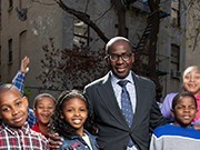 Olajide Williams with kids