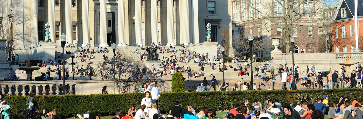Students on Columbia University Campus in New York Ciity