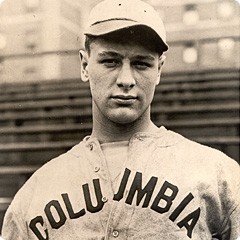 Lou Gehrig as an undergraduate student in his Columbia baseball uniform.