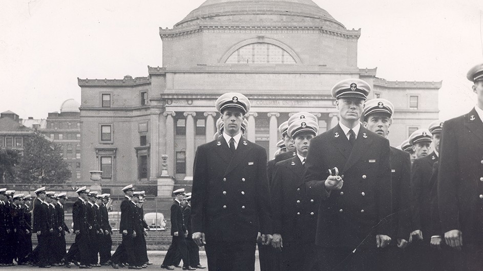 During World War II, 12 Columbia-owned buildings were used to house a Midshipmen’s School that trained more than 20,000 officer candidates.