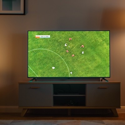 A flat-screen TV