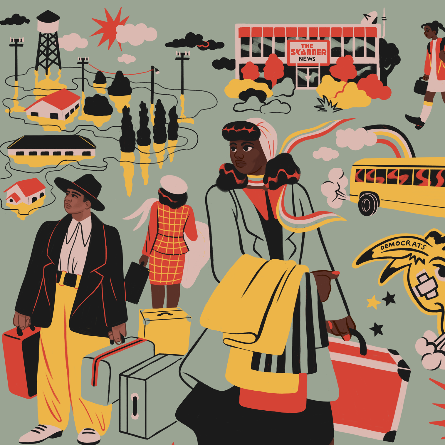 Illustration of the Baldwin-Emerson Elders Project, which captures and celebrates the untold stories of 200+ elders—activists, storytellers, and community builders—who have witnessed and shaped monumental change in American public life.