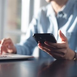 Person holding a smartphone