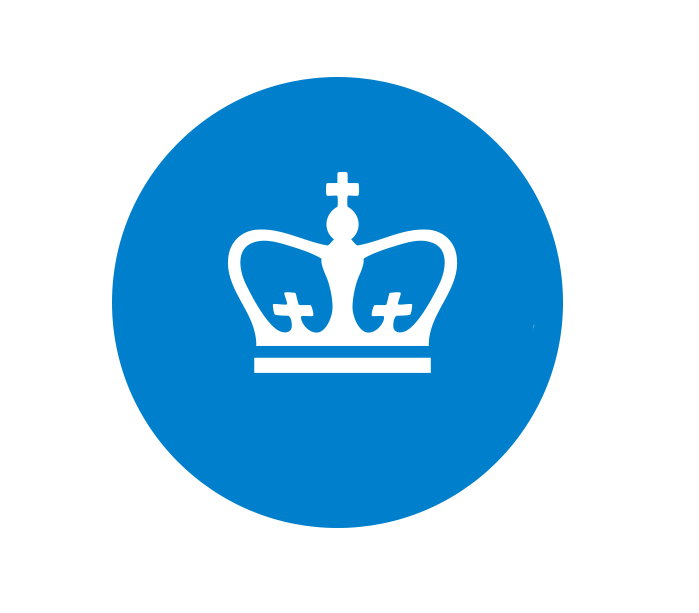 White crown in blue circle