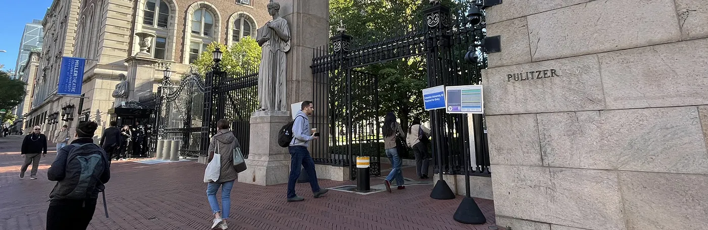 The entrance to Columbia’s Morningside campus on 116th Street and Broadway