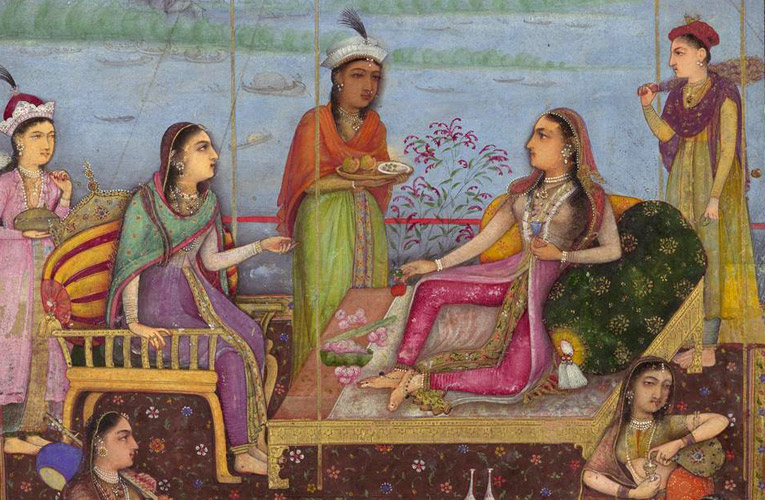 Davis Album; Princess Entertaining a Visitor on the Balcony