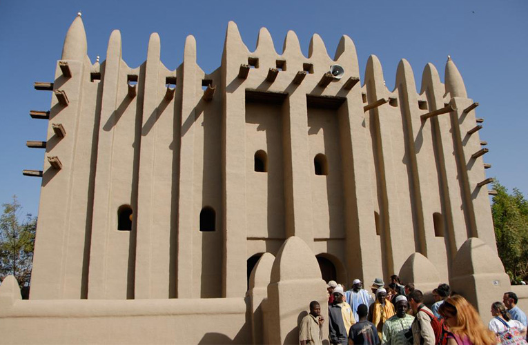 The Great Mosque of Mopti, Exterior, Southeast facade