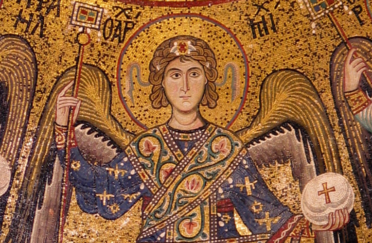 Archangel Michael, Capella Palatina, Dome (detail)
