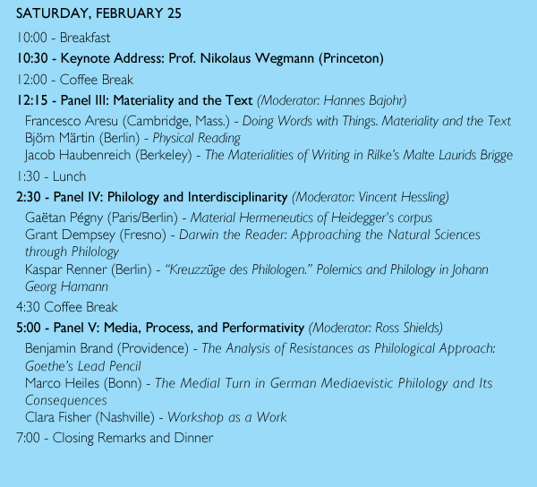 THE FUTURE OF PHILOLOGY - 11th Annual Columbia University German ...