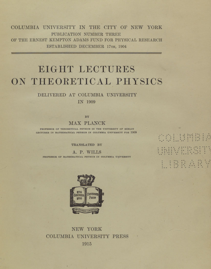 Eight lectures on theoretical physics